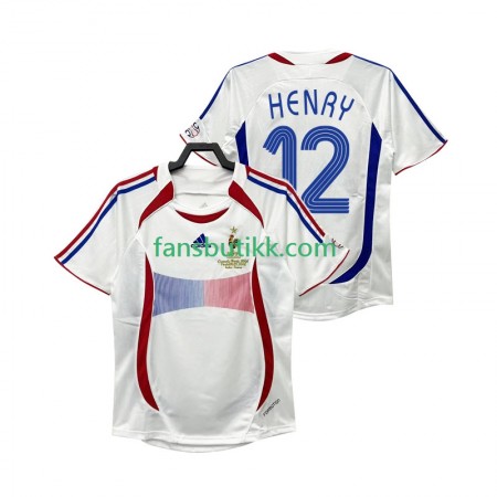 Fotballdrakt Frankrike Henry 12 2006 Retro Bortetrøye Kortermet
